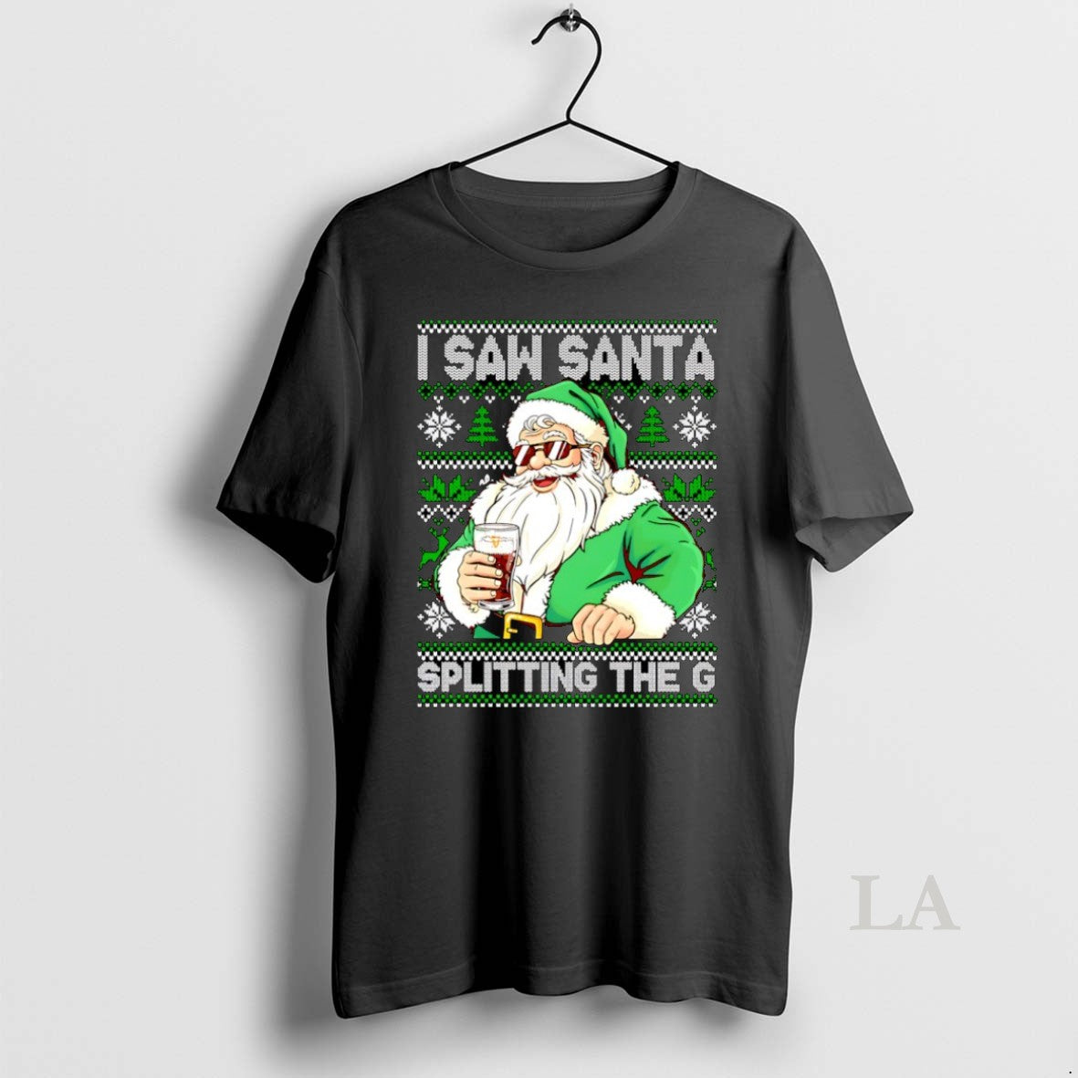 Original Santa Claus I Saw Santa Splitting The Guinness Ugly Christmas
