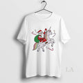 Original Santa Riding Unicorn Candy Joy Christmas White