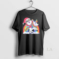 Original Santa Riding Unicorn Rainbow Clouds Christmas