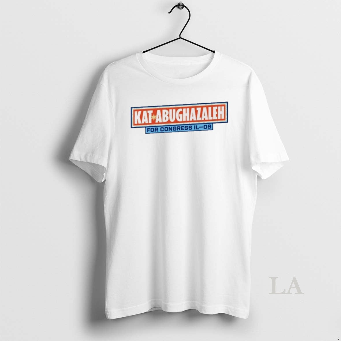 Original Steve Guest Kat Abughazaleh For Congress Illinois Multi Color Logo