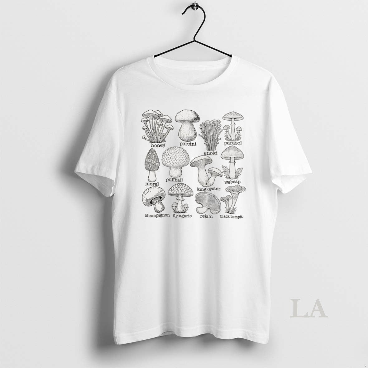 Original Types Of Mushrooms Sketch Vintage