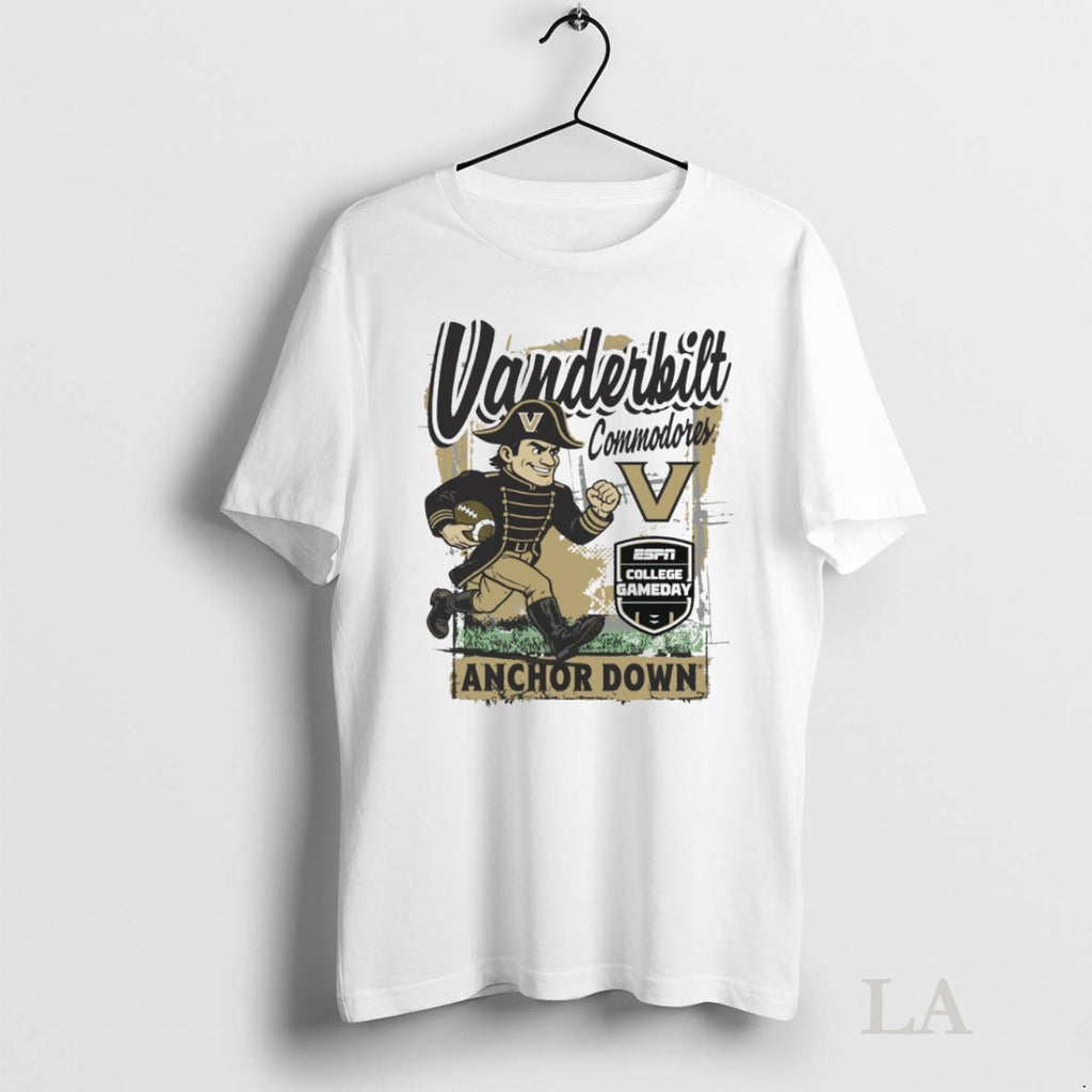 Original Vanderbilt Commodore 2025 Espn College Gameday Anchor Down Classic Tee Sweater