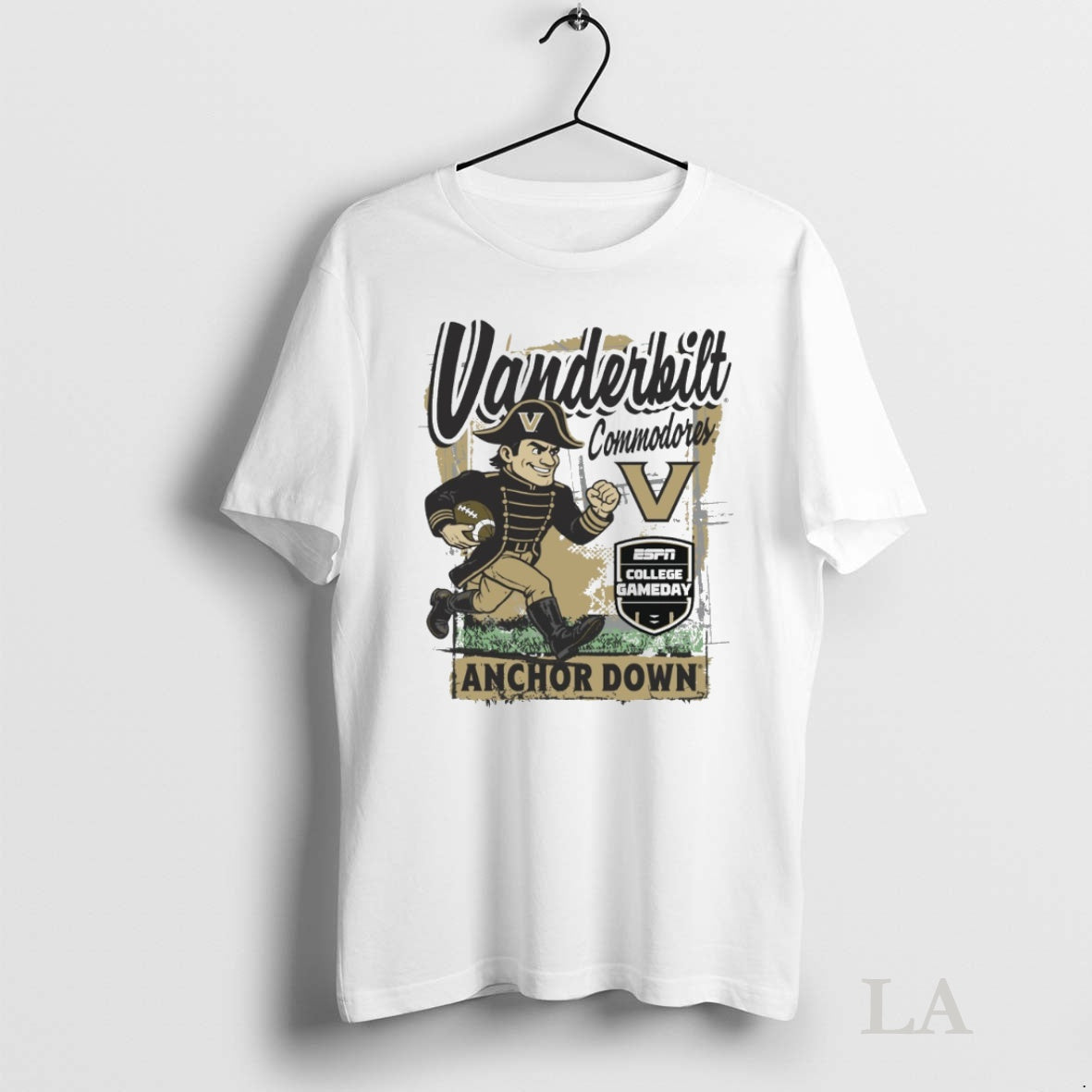Original Vanderbilt Commodore 2025 Espn College Gameday Anchor Down Classic Tee Sweater