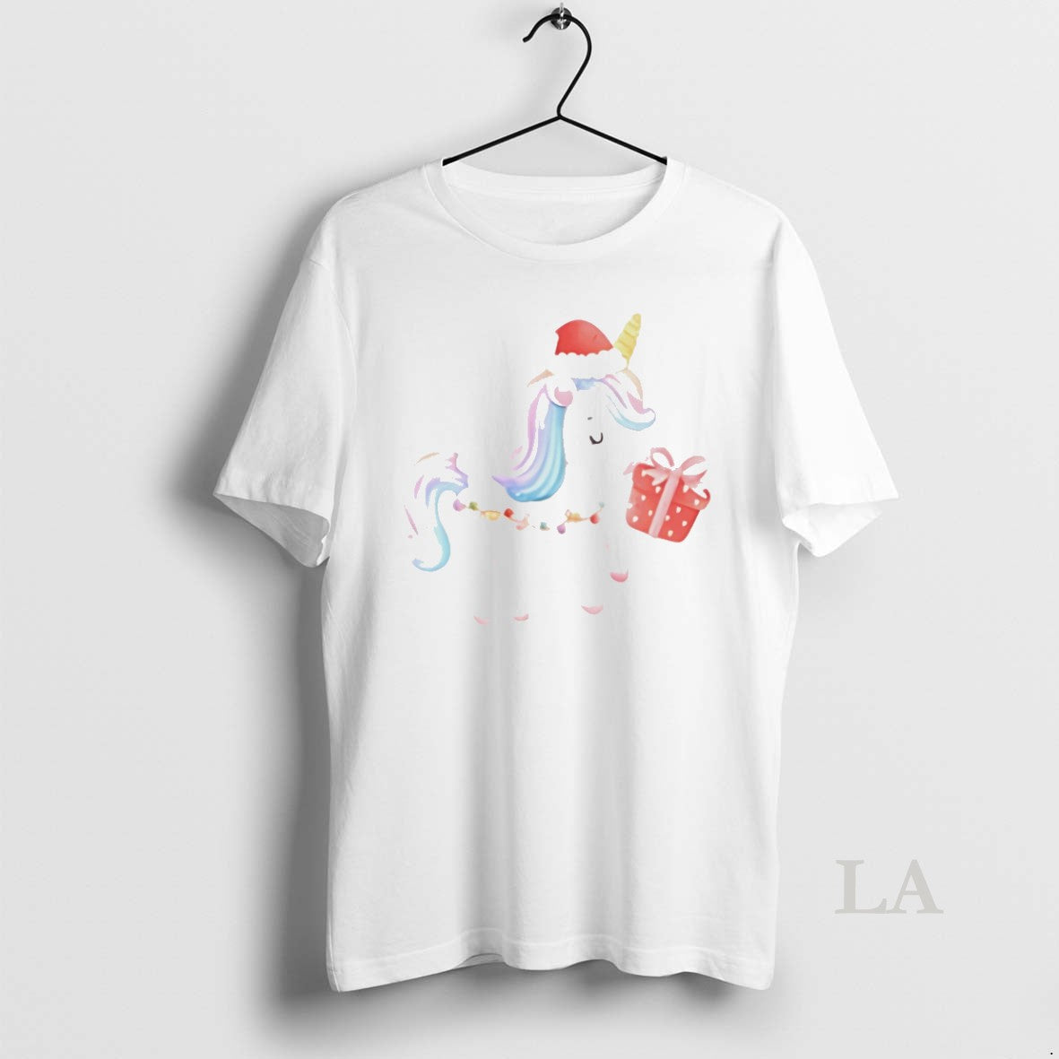 Original Winged Unicorn Holding Gift Christmas Angel White