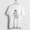 Original Winged Unicorn Santa Hat Pink Heart Holiday Christmas White