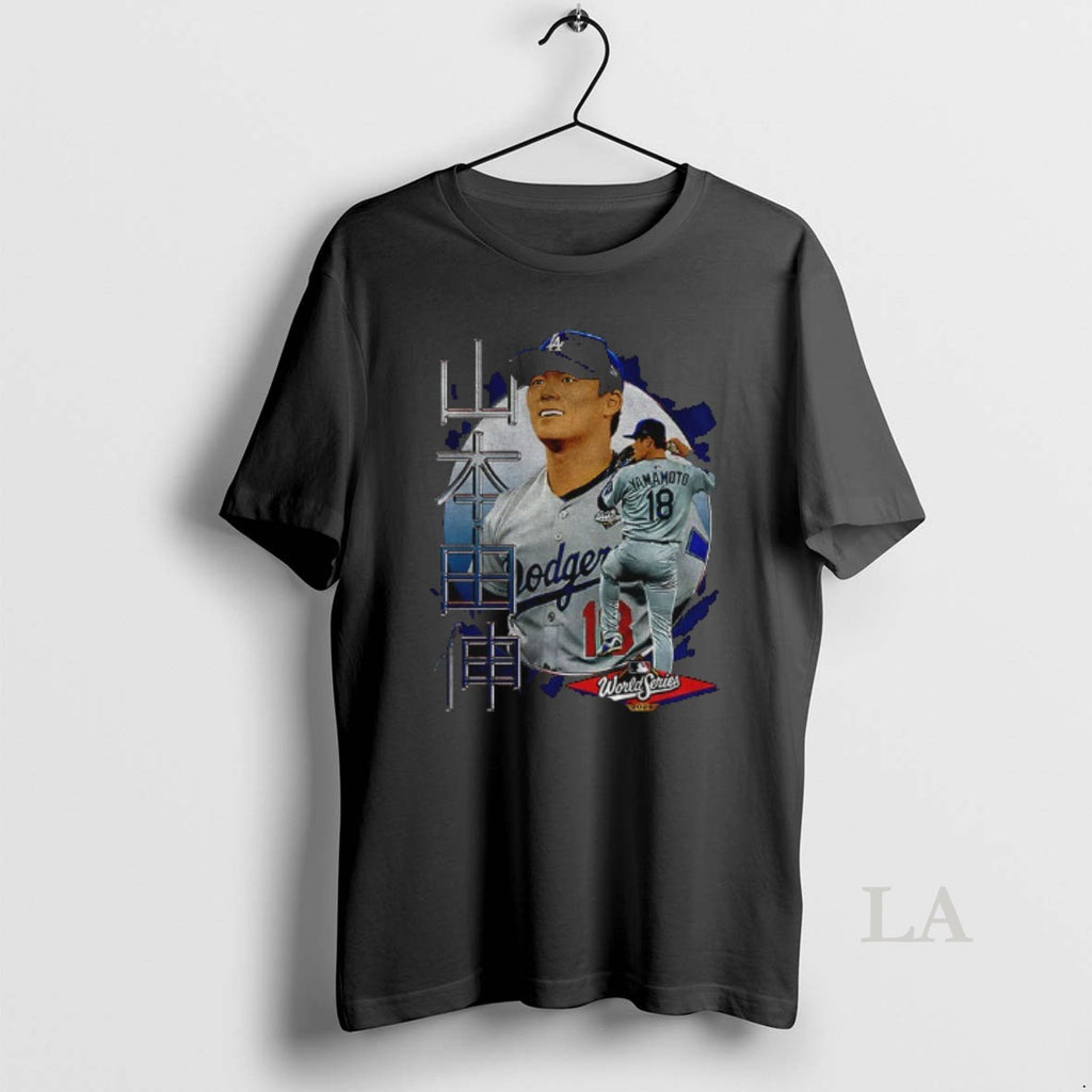 Original Yoshinobu Yamamoto 18 Los Angeles Dodgers Japanese Mlb World Series 2025