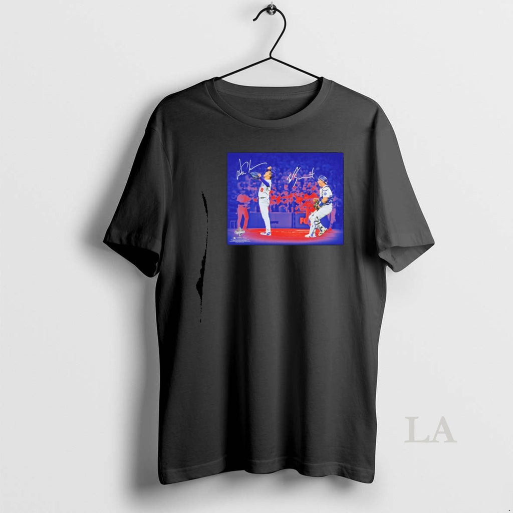 Original Yoshinobu Yamamoto And Will Smith Dodgers 2025 Mlb World Series Champions Autographed