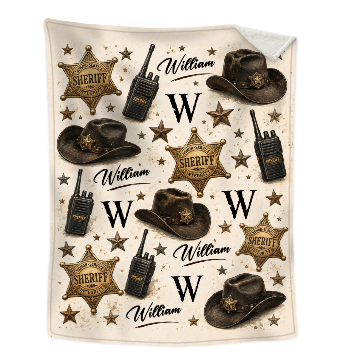 Personalized Sheriff Blanket, Custom Deputy Sheriff Gift, Law Enforcement Academy Graduation, Sheriff Badge Throw Blanket, Gift for Men