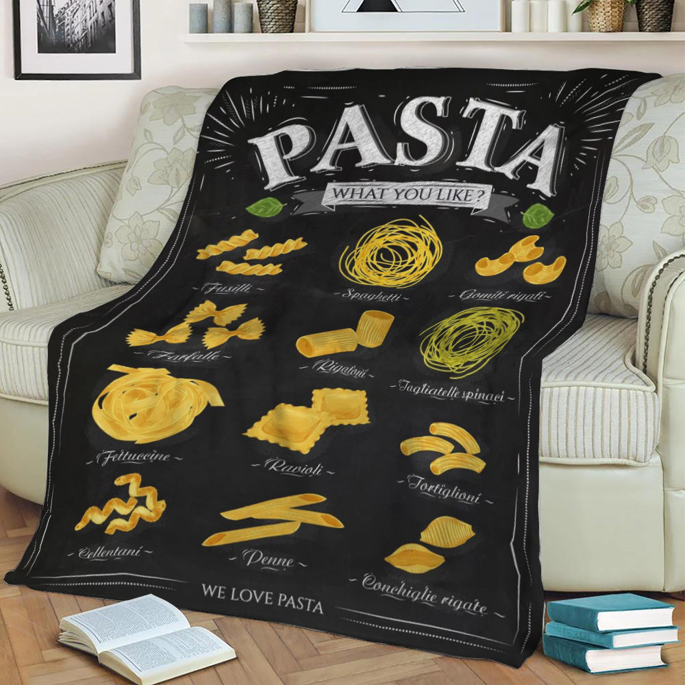 Pasta types Fleece Throw Blanket