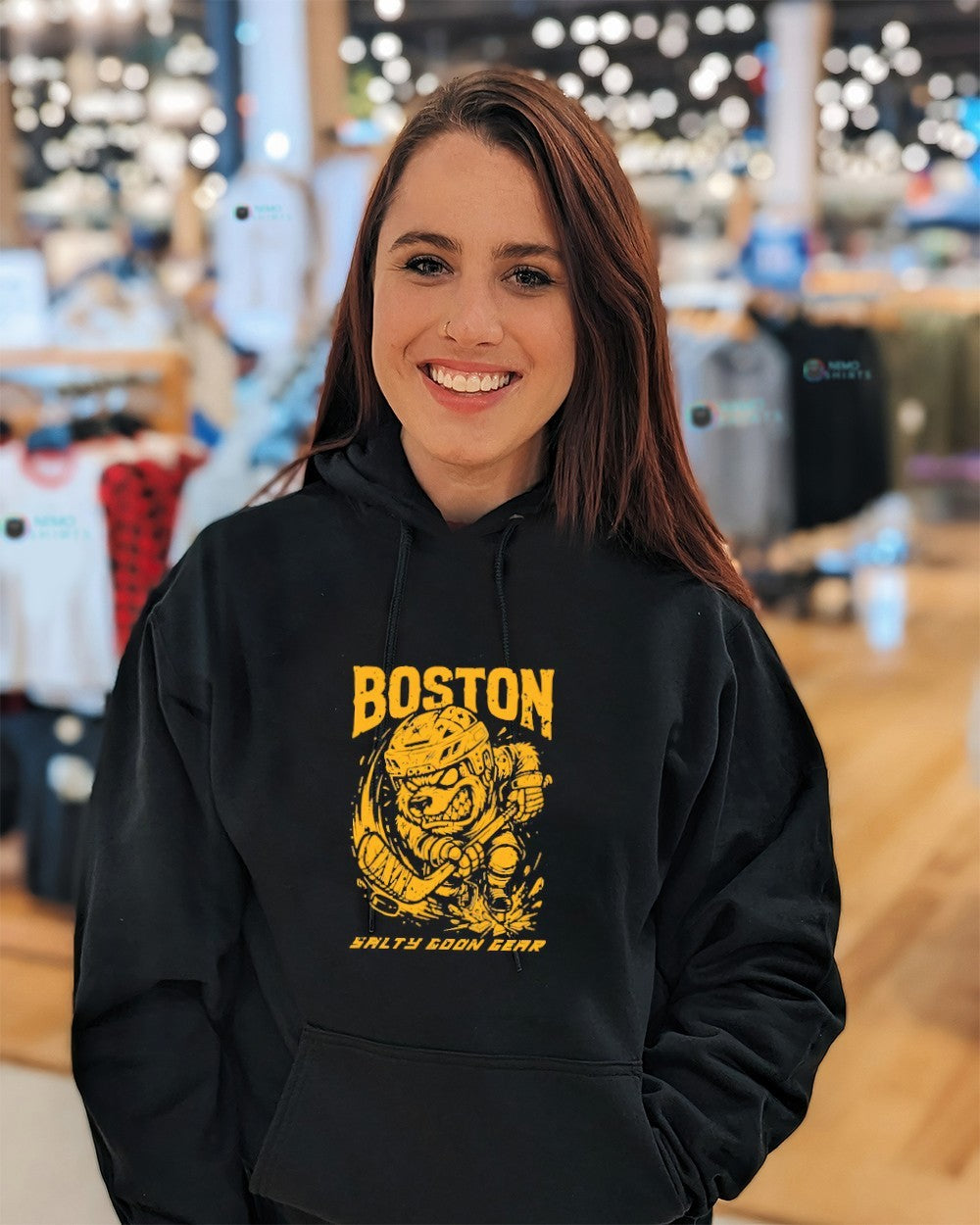 Boston Bruins mascot iron bite shirt