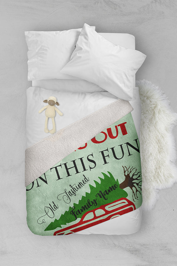 Personalized Family Christmas Fleece Blanket Green