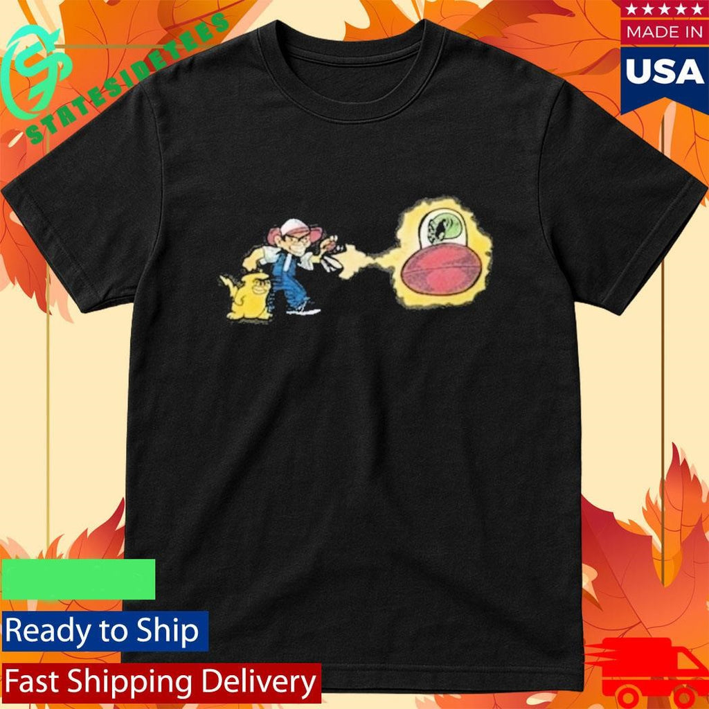 Pokemon Pikachu And Ash Alien Parody Shirt