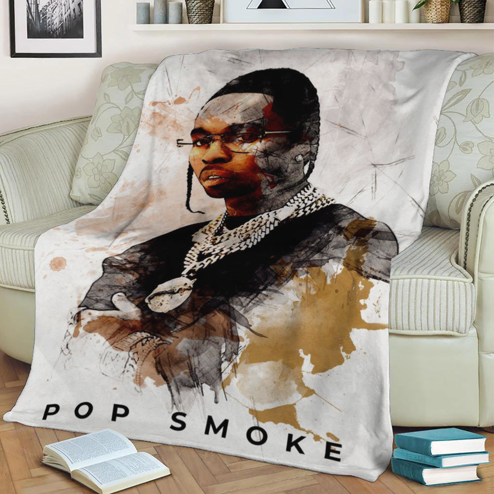 Pop Smoke American Rapper Fleece Throw Blanket