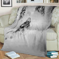 Powder Skier Fleece Throw Blanket