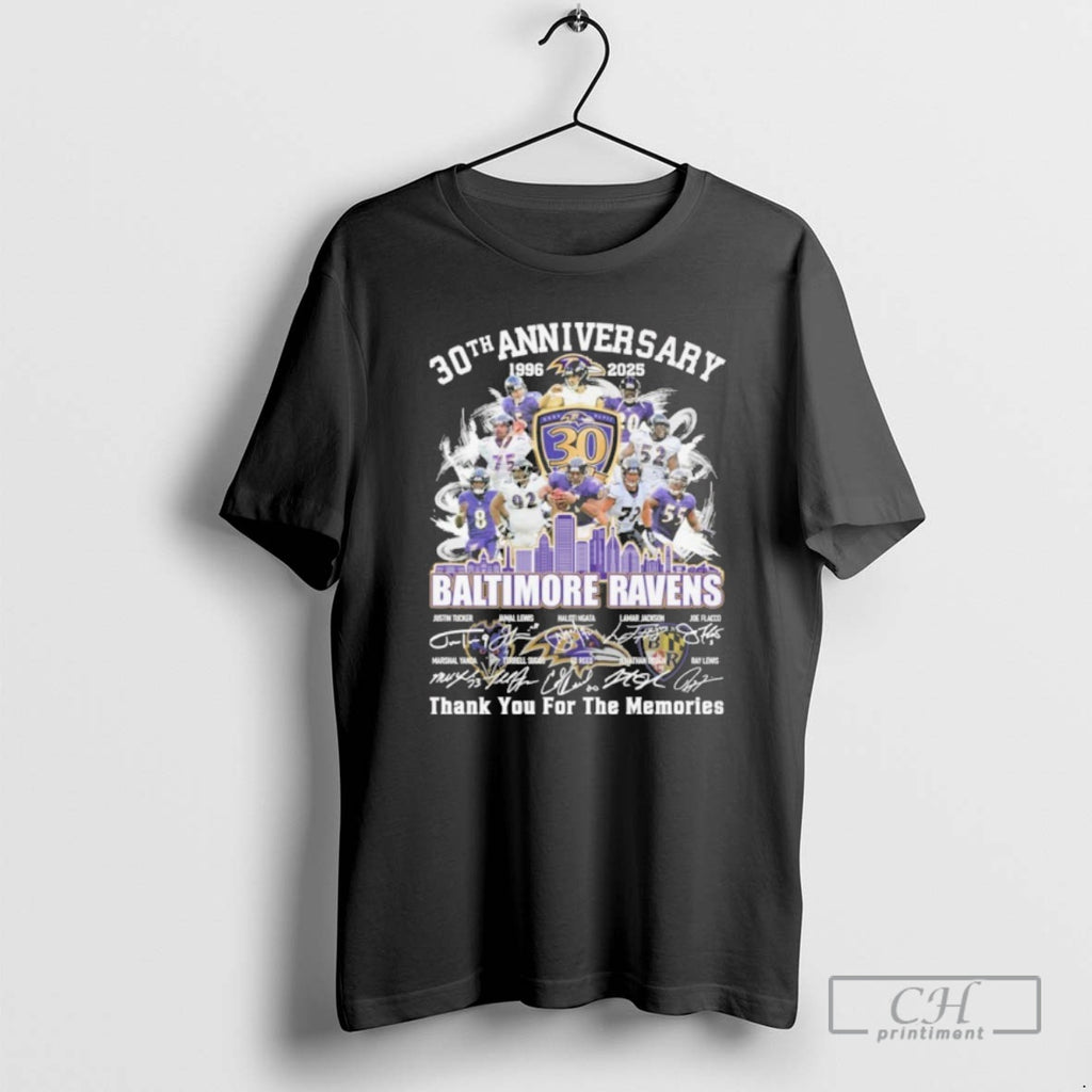 Premium 30th Anniversary 1996 2025 Baltimore Ravens Teams Signatures Shirt Sweater