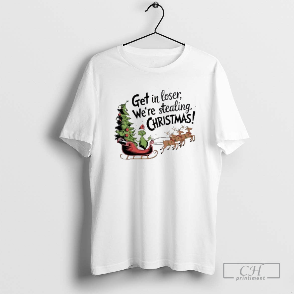 Premium Grinch Santa Get In Loser Were Stealing Christmas Shirt Sweater