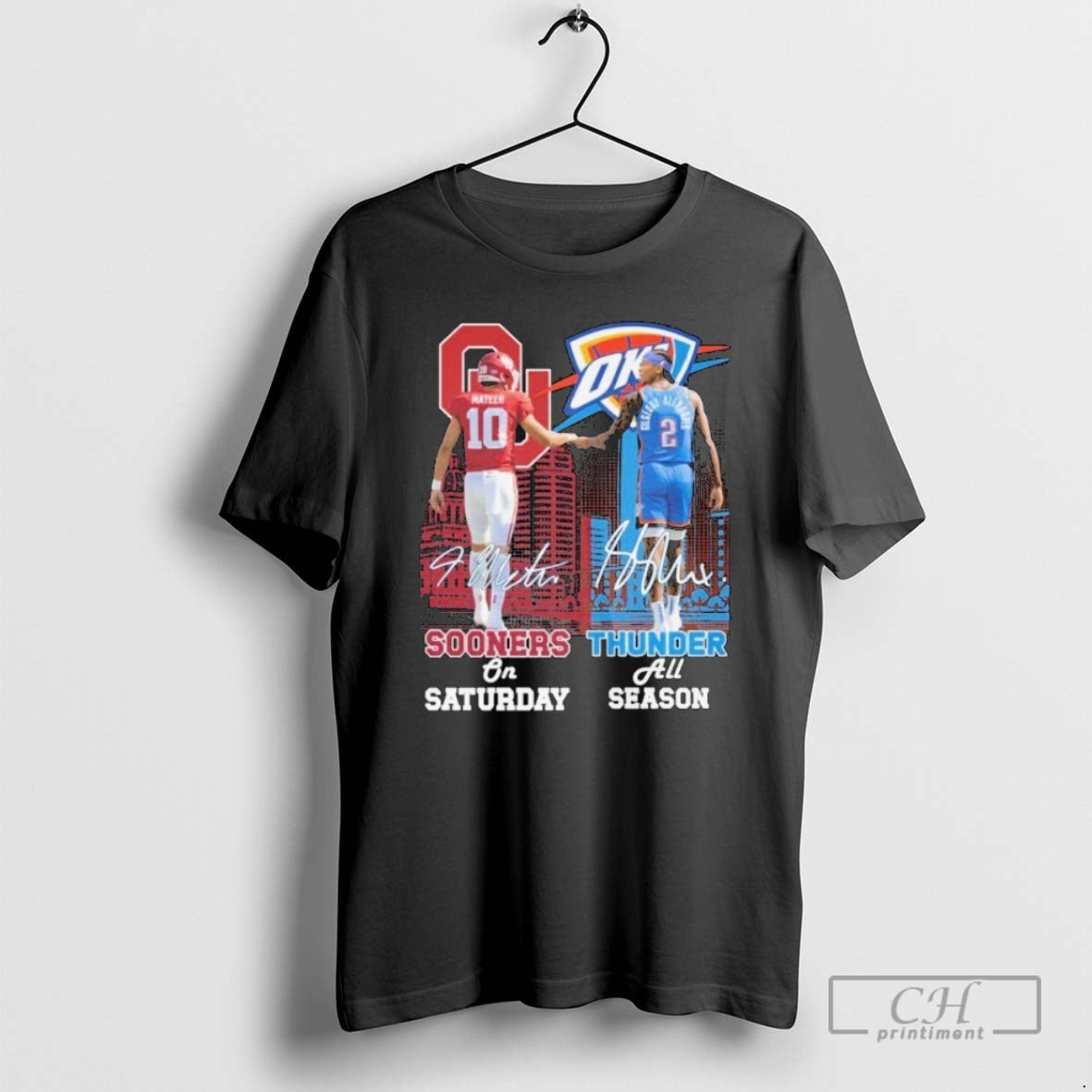 Premium John Mateer And Shai Gilgeous Alexander Oklahoma Sooners On Oklahoma City Thunder Thunder All