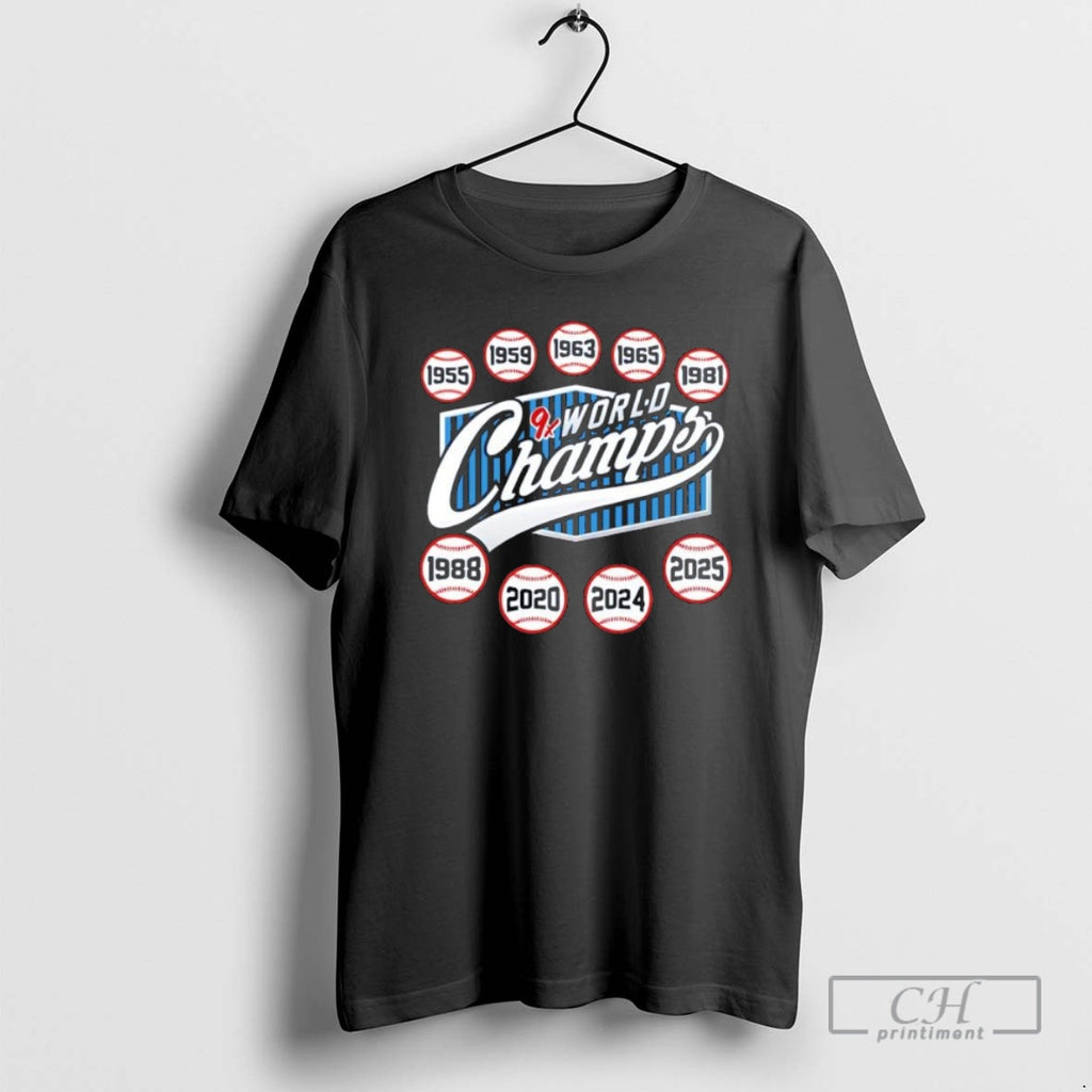 Premium Los Angeles Dodgers Nine Time Champions Style Black Shirt Sweater