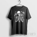 Premium Skeleton And Flowers Gothic Black Shirt Sweater