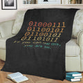 Programmer Binary Code Fleece Throw Blanket