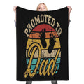 Promoted to dad vintage Fleece Throw Blanket