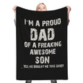 Proud Dad Father s Day Fleece Throw Blanket