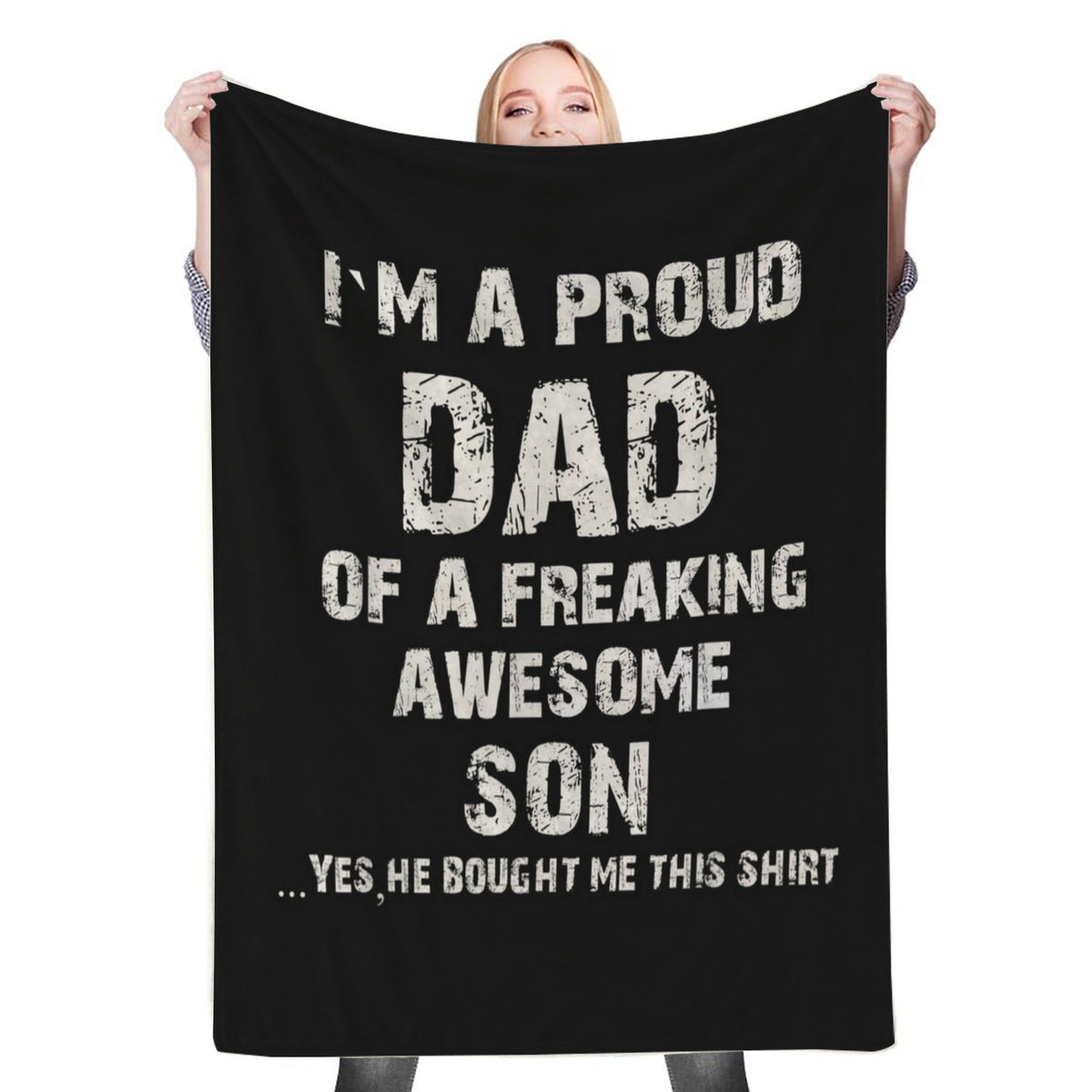 Proud Dad Father s Day Fleece Throw Blanket