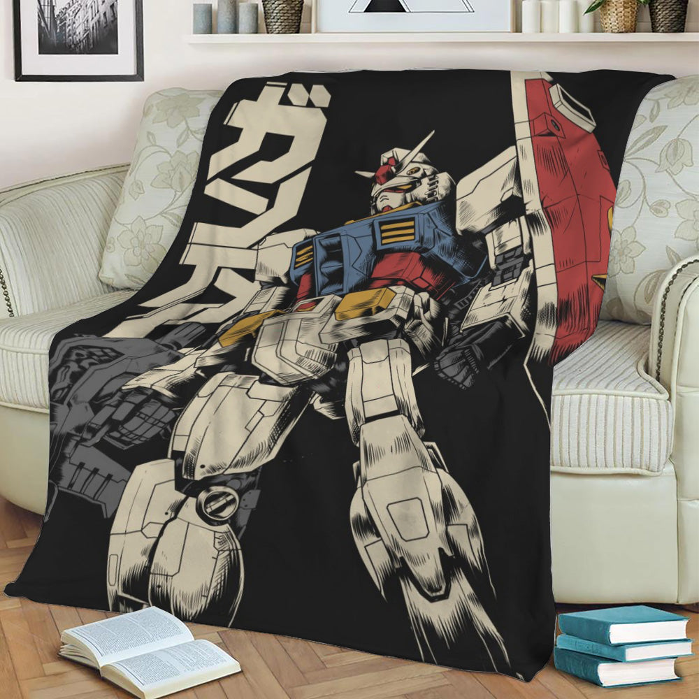 RX 78 2 Gundam Fleece Throw Blanket