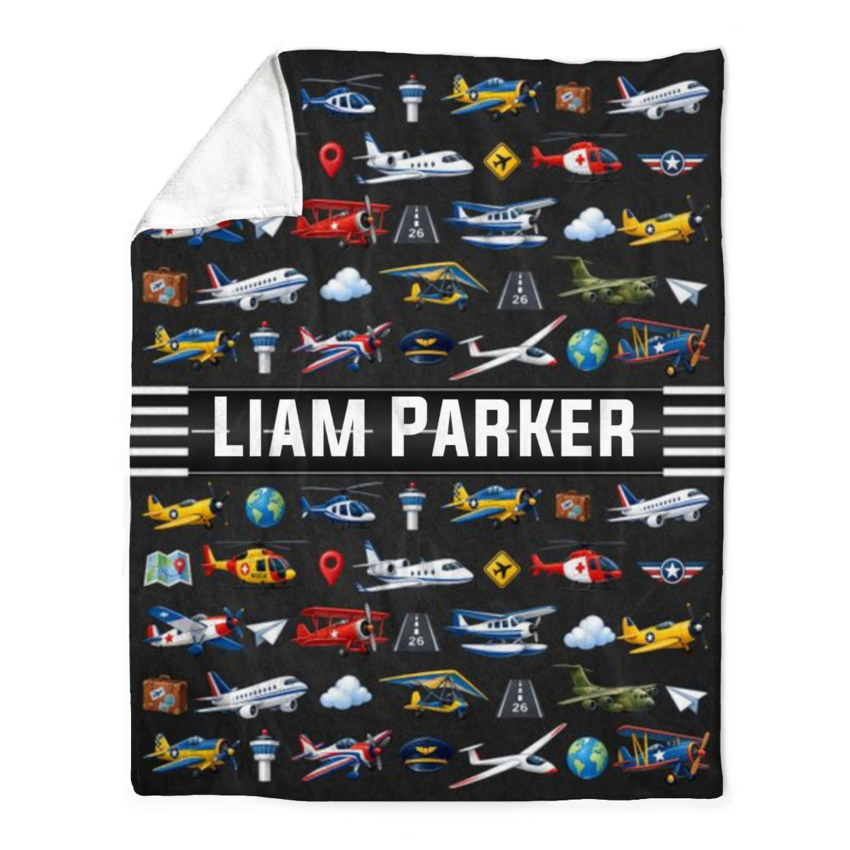 Personalized Airplane Blanket for Boys, Aviation Baby Gift, Custom Airplane Baby Blanket, Airplane Nursery Decor, Toddler Gift
