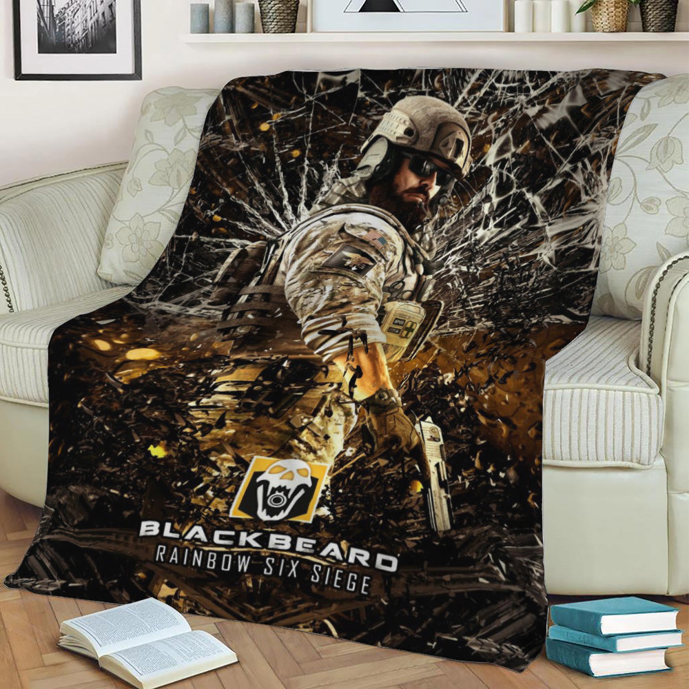 Rainbow six siege Blackbea Fleece Throw Blanket