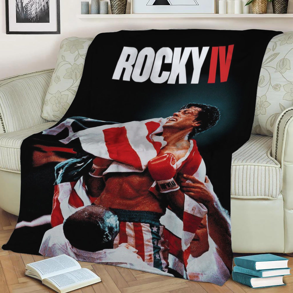 Rocky Balboa winning Fleece Throw Blanket