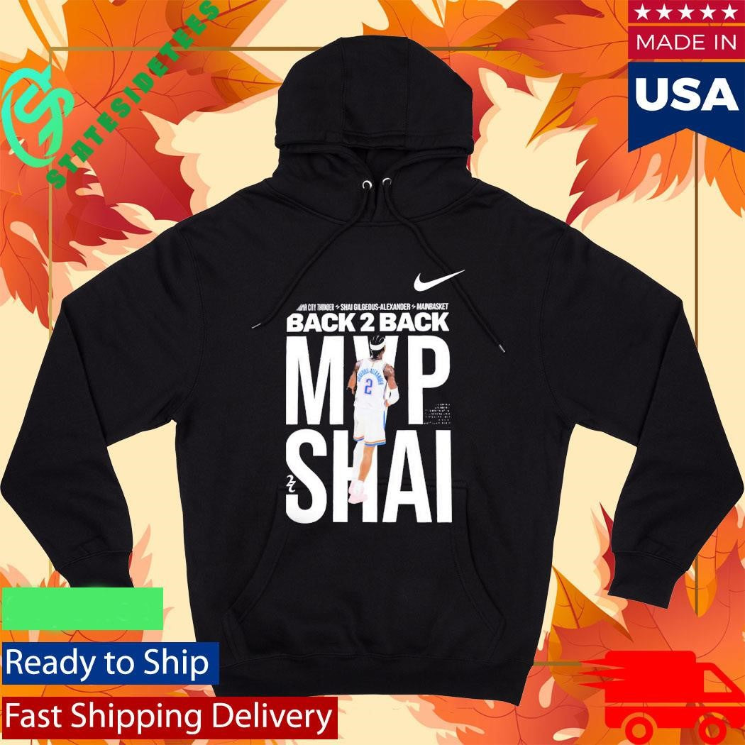 SGA Shai Gilgeous Alexander 2026 MVP Back To Back OKC Thunder T-Shirt
