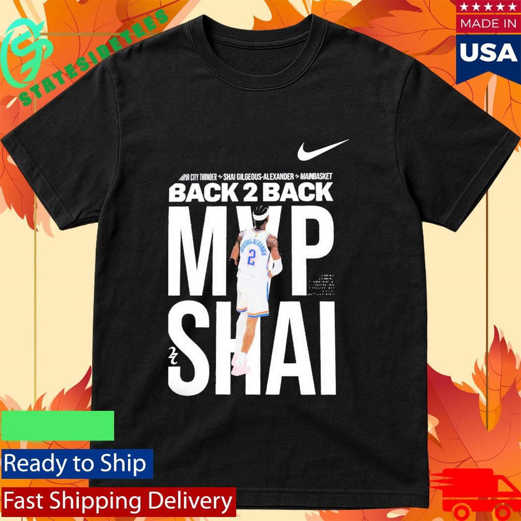 SGA Shai Gilgeous Alexander 2026 MVP Back To Back OKC Thunder T-Shirt
