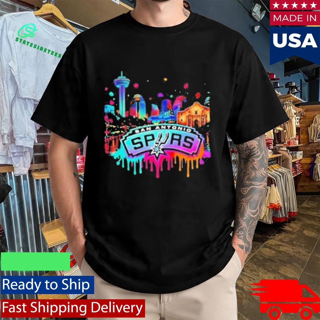 San Antonio Basketball Neon City Skyline Colorful Shirt