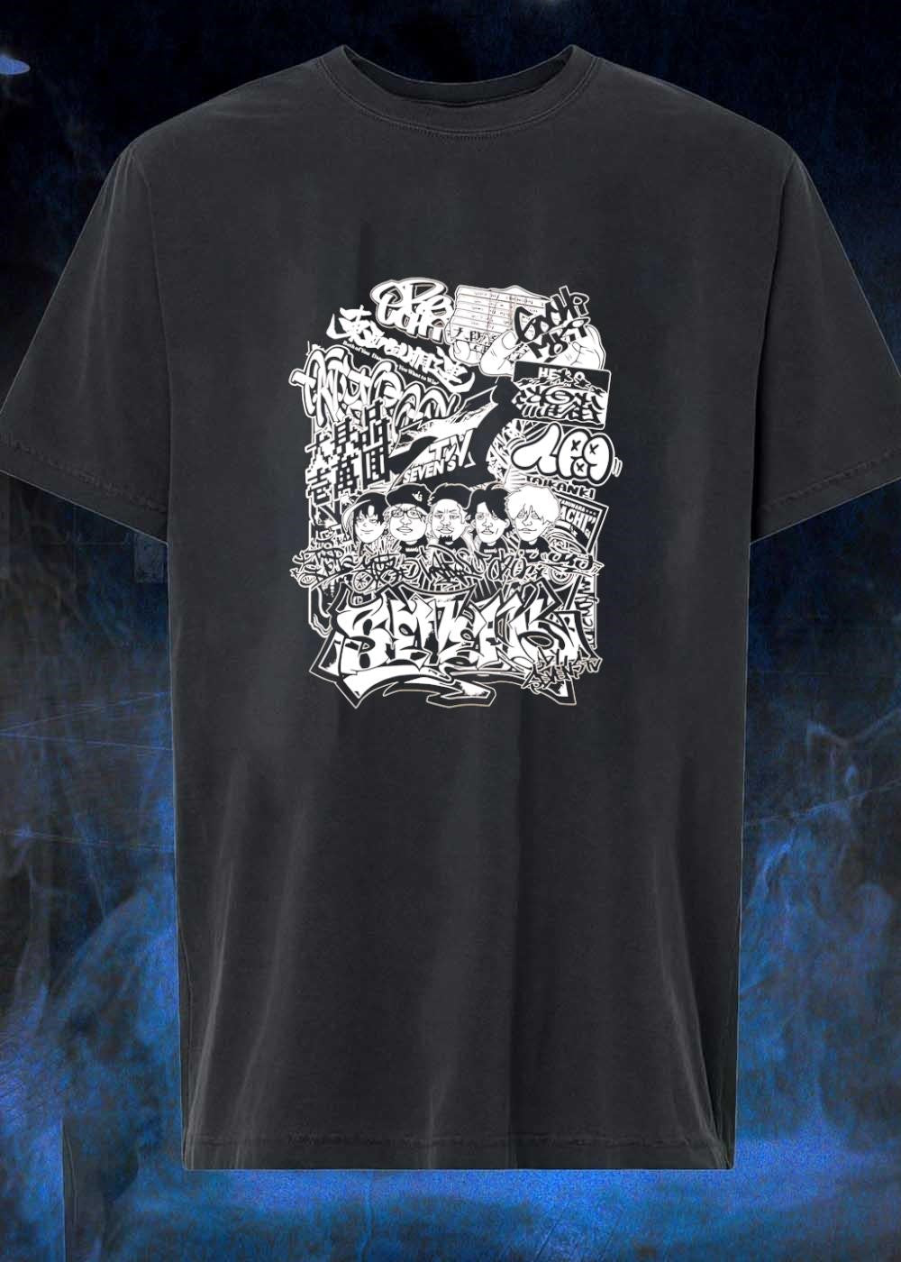 Seven’s TV Graffiti Art Featuring Five Men Wearing Apparel shirt