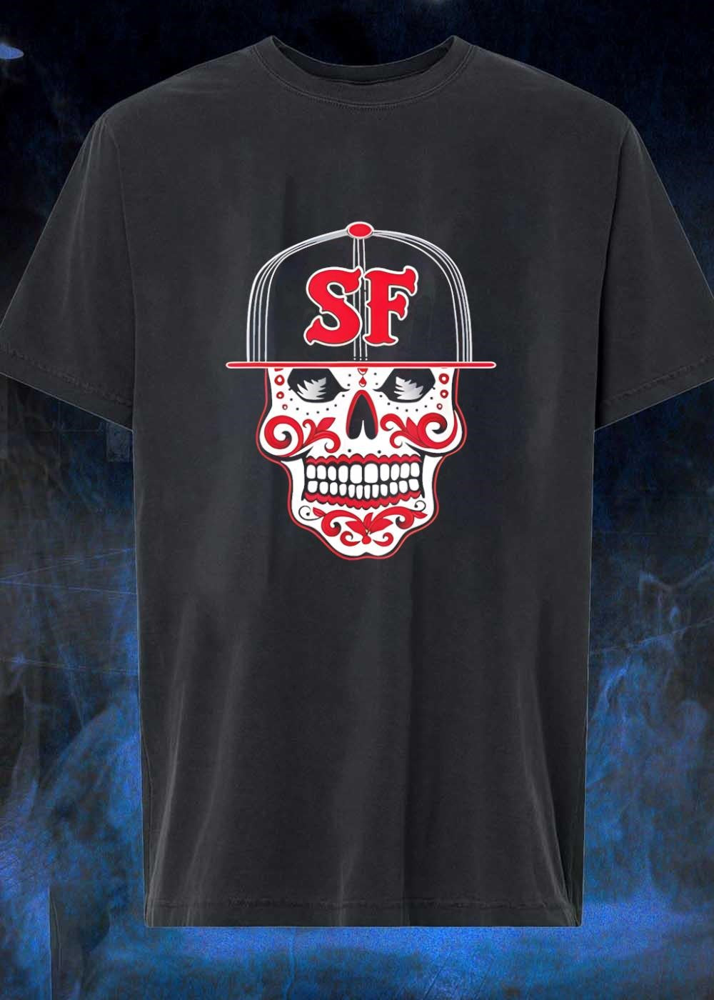Sf Sugar Skull San Francisco Hat T-Shirt