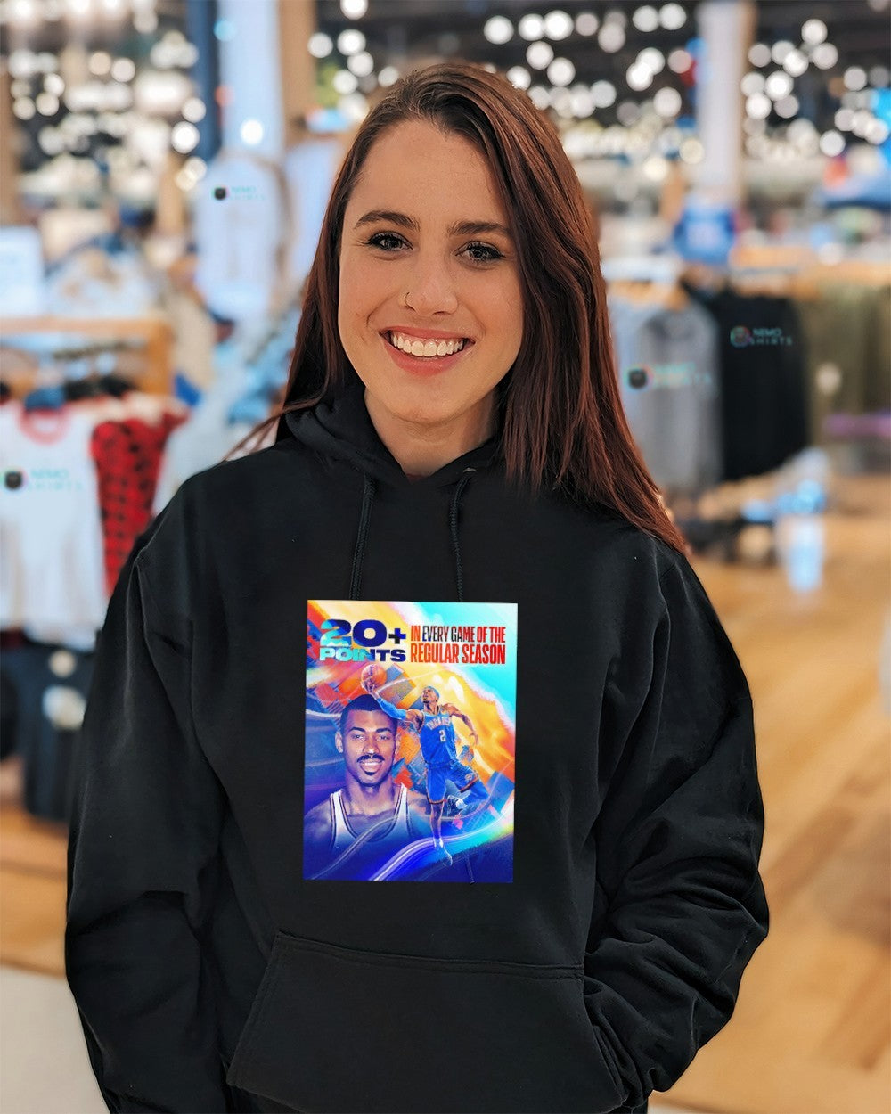 Shai Gilgeous-Alexander OKC Thunder 20 points in every game of the points regular season shirt