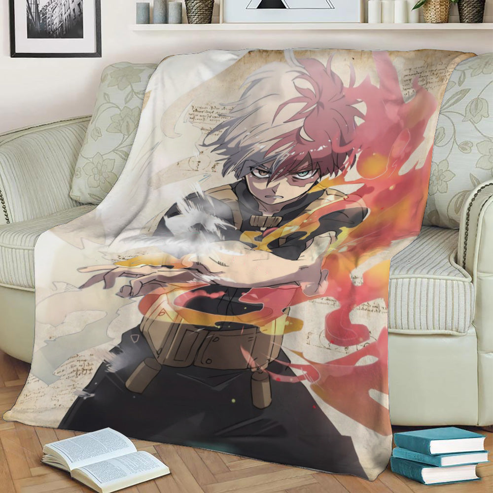 Shoto Todoroki Fleece Throw Blanket