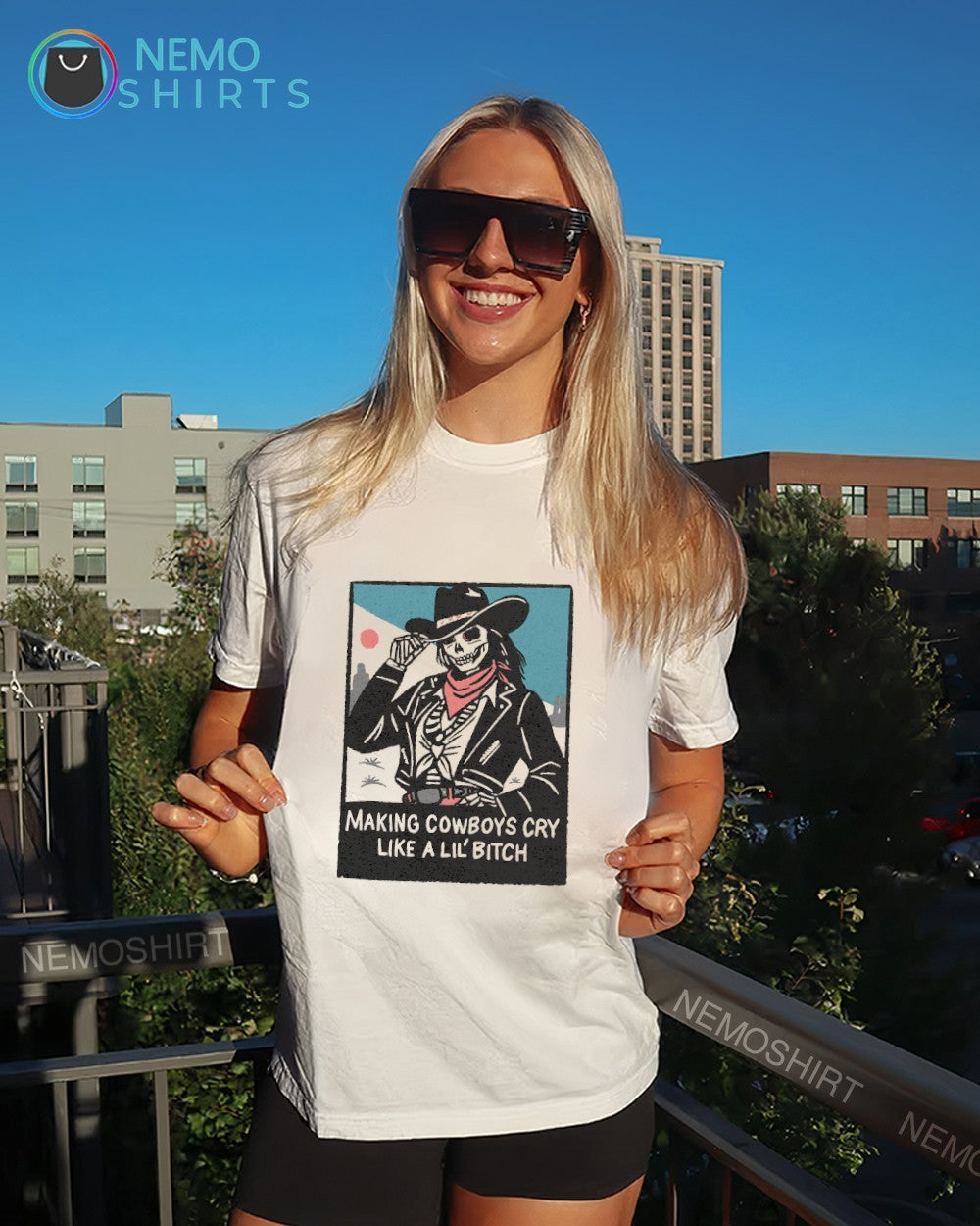Skeleton cowboy making cowboys cry like a lil bitch shirt