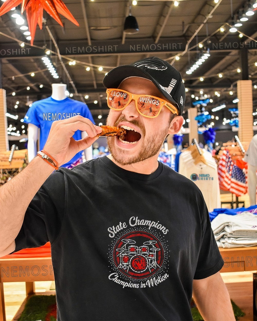 State Champions Champions in Motion drum set shirt