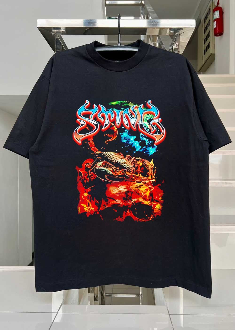 Sting Scorpion Skull Flaming Space T-Shirt