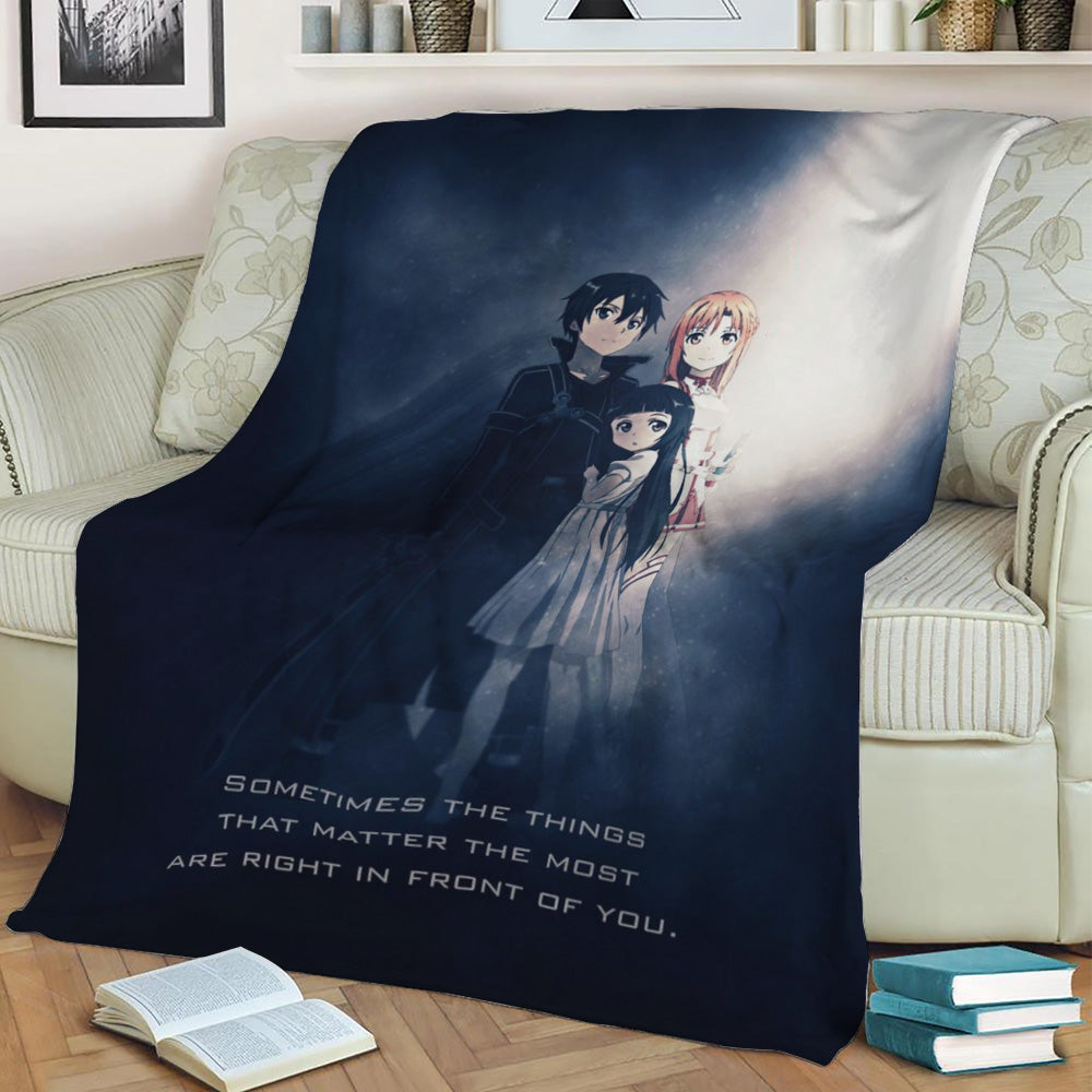 Sword Art Online Family Fleece Throw Blanket
