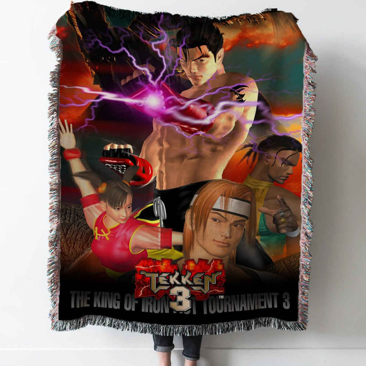 TEKKEN 3 Poster Woven Tapestry Throw Blanket with Fringe