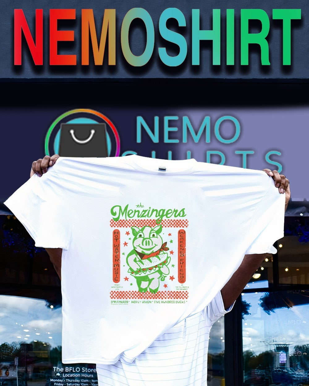 The Menzingers Hot Water Music and Weakened Friends shirt