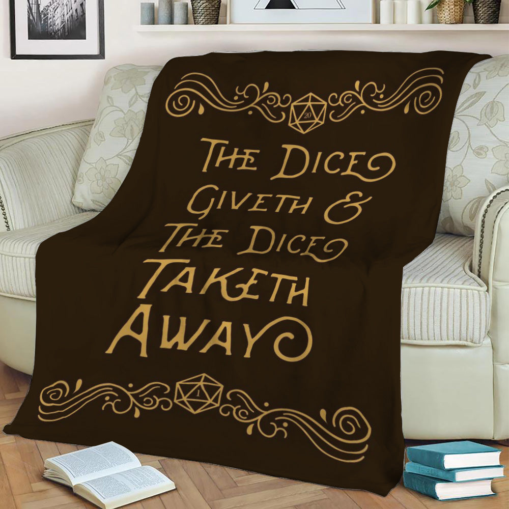 The Dice Giveth and Taketh Fleece Throw Blanket