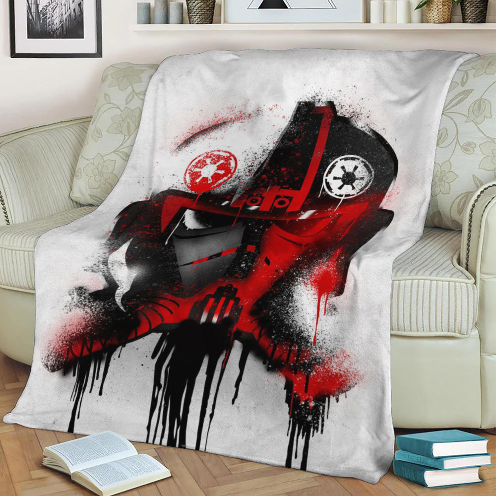 Tie Fighter Pilot Graffitti Helmet Fleece Throw Blanket