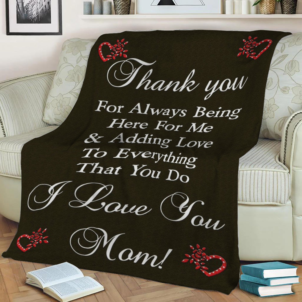 To Mom With Love Always Fleece Throw Blanket