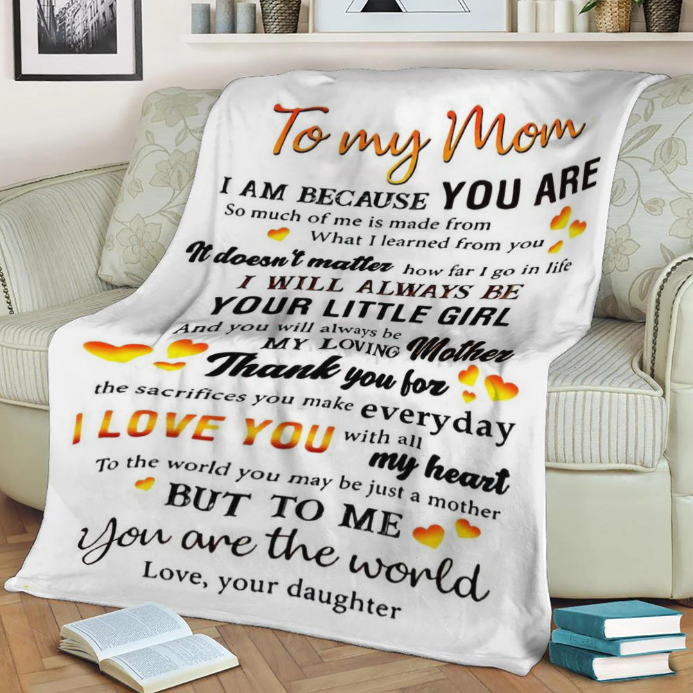To My Mom Mother Day Fleece Throw Blanket