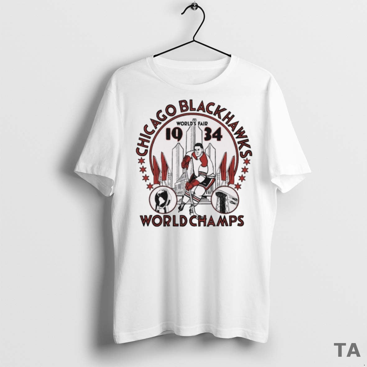 Top Chicago Blackhawks Worlds Fair 1934 World Champs Homage T Shirt Sweater