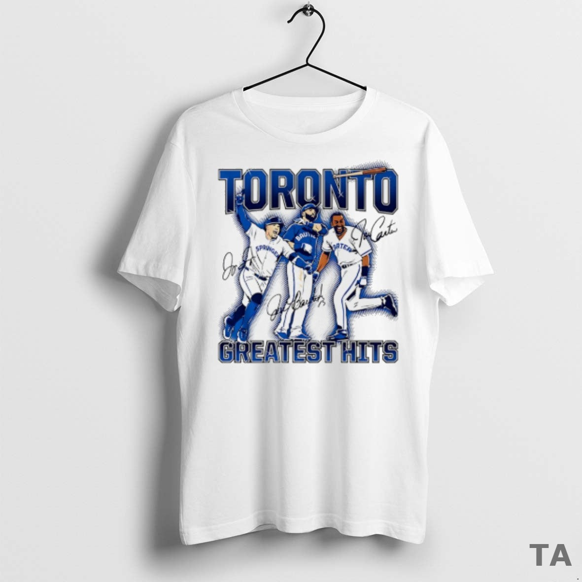 Top Joe Carter Jose Bautista And George Springer Torontos Greatest Hits Signatures T Shirt Sweater